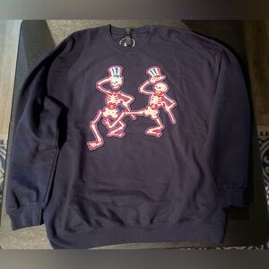 Grateful Dead XL Dancing Skeletons, Navy, Red & White Sweatshirt